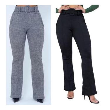 Imagem de Kit c/2 Calças Flare Social Bailarina c/ Bolso na frente e Detalhe de 