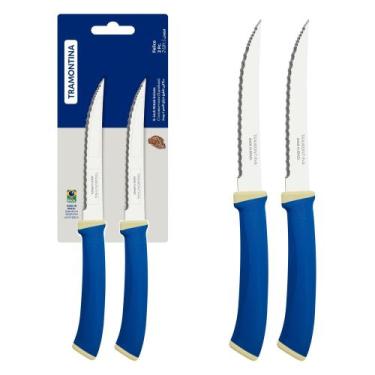 Imagem de Conjunto de Facas Churrasco Tramontina Felice Lâminas Aço Inox Fio Mic