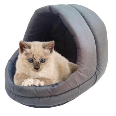 Imagem de Cama Pet Cabana Toca Caminha Oca Iglu Cachorro Gato Tam M e G (Cinza Grande)