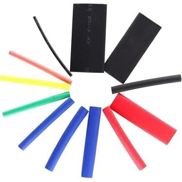 Imagem de Kit 328 Peças de Espaguete Isolante Tubo Termo Retrátil macarrão Colorido de espessuras diversas