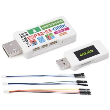 Imagem de waveshare Placa De Desenvolvimento Esp32-S3 Geek, Baseada No Chip Controlador Esp32-S3R2, Tela Lcd Integrada 1,14 Polegadas, Porta Usb-A, Uart, Conector Gpio, Slot Para Cartão Tf I2C, Compatível Com