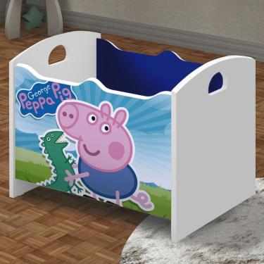 Imagem de Baú Organizador Infantil Adamantina Azul Branco