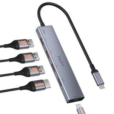 Imagem de Hub USB C de 10 Gbps, TSUPY USB HUB com HDMI 4K 60 Hz, 3 portas USB 3.2 A, porta USB de entrega de energia de 100 W, hub adaptador divisor C multi USB para MacBook Air/Pro, iPad Air/Pro, iMac, tablet,