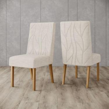 Imagem de Kit 2 Cadeiras Eloá Pés de Madeira Henn, Linho