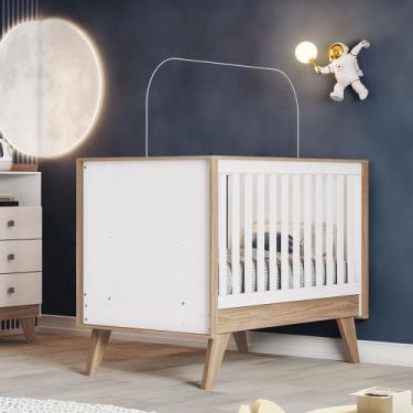 Imagem de Berço Mini Cama 3 em 1 Confete Henn - Branco/Jequitibá HP