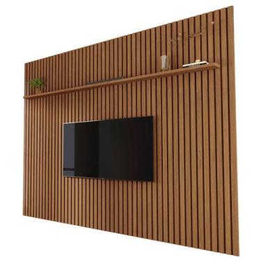 Imagem de Painel Ripado Completo Parede 2.20m x 2.20m Freijo Versátil Giga Móvei