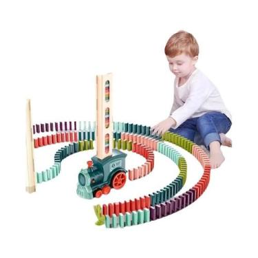 Imagem de Conjunto De Trem Domino Automático Para Meninos, 60 Peças, Brinquedo E