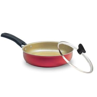 Imagem de Frigideira Alta 18 cm Teflon Antiaderente com Tampa de Vidro (Cereja)