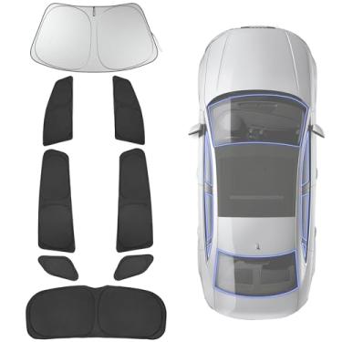 Imagem de Guarda-sol de para-brisa personalizado compatível com acessórios Kia Sportage 2018-2022, para-sol dobrável lateral traseira capa de persiana conjunto completo protetor de viseira de sol proteção de