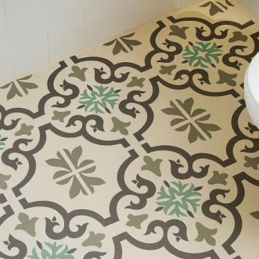 Imagem de 10 Pisos Portguês Porcelanato Autocolante Lavável Para Chão e Revestim