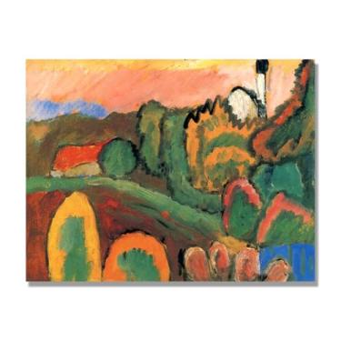 Imagem de Impressões de artistas famosos, (sem título 15) por Gabriele Münter, impressão em tela de paisagem, reprodução de pôster para decoração de casa 50 x 65 cm-19,7 x 25,6 pol. somente tela