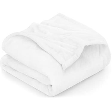 Imagem de Utopia Bedding Cobertor de lã king size branco 300 g/m² luxuoso antiestático felpudo microfibra macia cobertor de cama (227 x 251 cm)