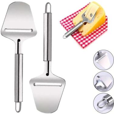 Imagem de Plaina Fatiador para Queijos, Frios, Frutas e Legumes Cozinha Gourmet. 100% Aço Inoxidável Premium - Corte Afiado, Durável e Resistente 23cm PRÓODOS (2 unidades)