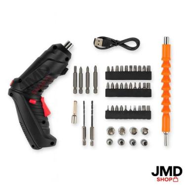 Imagem de Parafusadeira Sem Fio com Maleta e Kit de Bits  Ideal para Reparos e M