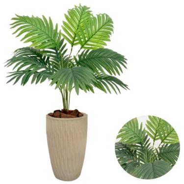Imagem de Planta Artificial Palmeira Com Vaso Ondulado Cone Decoração - PlantaIm