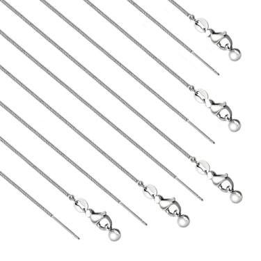 Imagem de YOUBEIYEE Pacote com 10 colares de corrente de cobra de aço inoxidável com contas deslizantes de borracha para mulheres