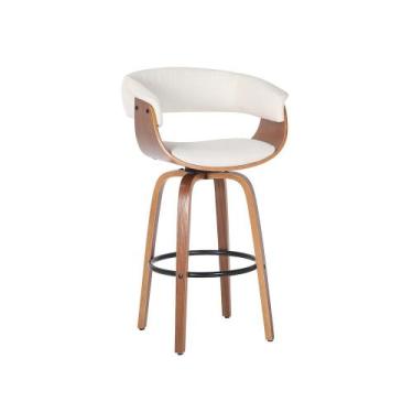 Imagem de Banqueta Nicole Munique Giratória Couro e Base de Madeira - Fratini, N