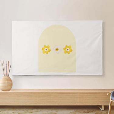 Imagem de Capa de TV Capa contra poeira para TV interior 81.3-190.5 cm padrão de flores coloridas protetor de arte para LCD LED plasma cristal líquido televisão tecido protetor de tela plana decoração-impressão