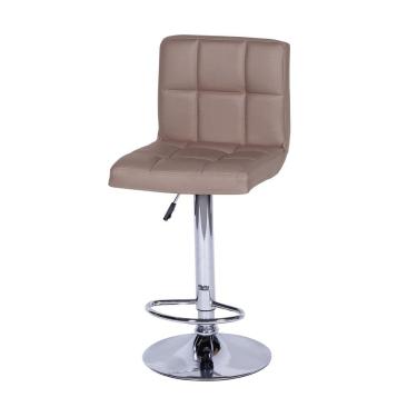 Imagem de Banqueta Giratória Gomos Confort Estofada em PU Caramelo Base Cromada