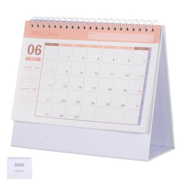 Imagem de NUOBESTY Mini calendário de mesa 2025-2026, agenda mensal em pé, calendário de mesa de julho de 2025 a dezembro de 2026 para agendamento e organização escolar de escritório em casa