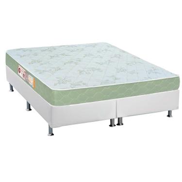 Imagem de Conjunto Box Queen: Colchão Espuma Castor D33 Sleep Max + Base CRC Courano White (158x198)