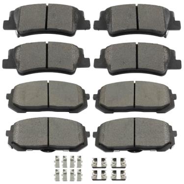 Imagem de SCITOO D2299 D2302 Conjuntos de pastilhas de freio de cerâmica dianteiras e traseiras com substituição de ferragens para Hyundai para Sonata 2020-2022, para Kia para K5 2021