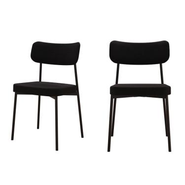 Imagem de Cadeira Mynna Fixa C/4 Pes 525 X 470 X 790 Mm C/2 Un. Courino Preto Courino Preto