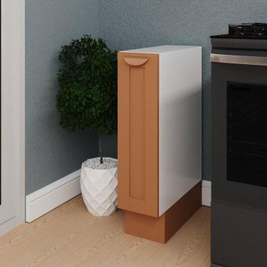 Imagem de Balcão Porta Tempero 20cm sem Tampo Arizona Cabecasa Madeiramadeira Branco/Terracota