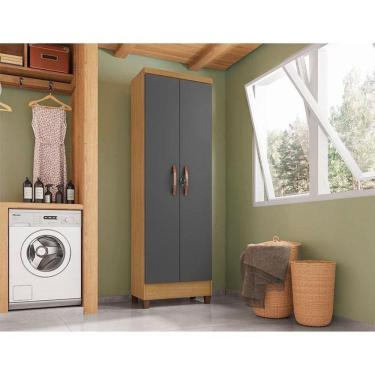 Imagem de Armário Multiuso Ambiente Egito Carvalho Americano Grafite Com Chave – Incorplac