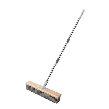 Imagem de WeiLaiKeQi Escova de aço inoxidável para limpeza de pisos, cerdas de metal, vassoura para áreas externas, pátio, cimento, parede, 30cm