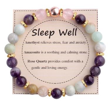 Imagem de KSQS Pulseira De Contas Pedras Curativas Para Mulheres, Proteção E Equilíbrio Com Preciosas Naturais, Cristal Espiritual Alívio Da Ansiedade Cartão Significado (Nº 11)