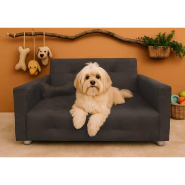 Imagem de Sofá Pet Cães E Gatos Porte Pequeno Médio Bob - Silverio Decor, Marrom
