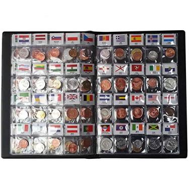 Imagem de Kit de iniciantes da Coin Collection, 120 Países, Moedas / 100% Original Genuíno/Moeda do Mundo com Álbum de Coleção de Couro Tatizado por Country Name and Flags/Coin Holder, Coleção de Presentes Clássicos