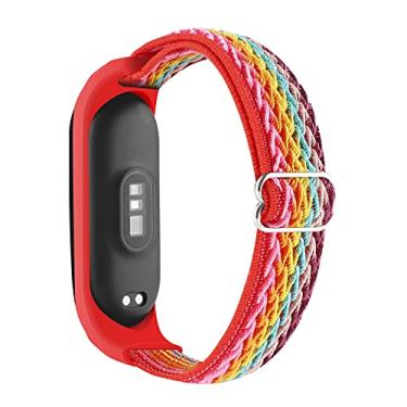 Imagem de Pulseiras elásticas de nylon ajustáveis compatíveis com Xiaomi Mi Band 6/Xiaomi Mi Band 5/Xiaomi Mi Band 4/Xiaomi Mi Band 3, pulseira de substituição esportiva macia e respirável para mulheres e