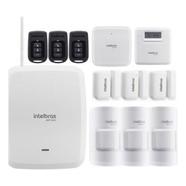Imagem de Kit Alarme Intelbras AMT 8000 Sem Fio Com 6 Sensores, Teclado e Proteç