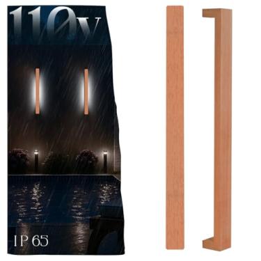 Imagem de Kit 2 Arandela de Parede Fixação Invisível 61CM Cor Natural Rústica Led Vedado Bivolt 6500K 3300K (110V Branco Frio)