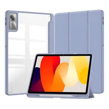 Imagem de Capa Flip Protetora com Fundo Transparente para Redmi Pad SE, 11 Polegadas 2023 (Azul Petróleo)