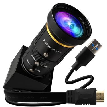 Imagem de ELP Webcam USB 3.0 4K 60fps - saída HDMI e USB, tela dupla, zoom manual, zoom de 10x, alta velocidade, H.264, lente de 5-50 mm