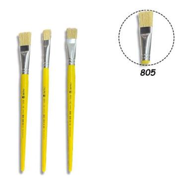 Imagem de 3 Pincel Tigre 805 Chato Cerdas Natural N.14,16,18