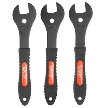 Imagem de HARFINGTON Conjunto de 3 peças de chave de cone de bicicleta 17/18/19 mm Cone de pedal de bicicleta, chave inglesa de ciclismo, cubo de roda, porca, removedor de instalação, ferramenta de reparo para