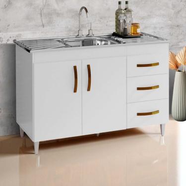 Imagem de Balcão Gabinete de Pia sem Tampo 118cm X 80cm Karina Branco