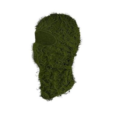 Imagem de Gorro De Malha Com Máscara De Esqui Camuflada Quente À Prova De Vento 