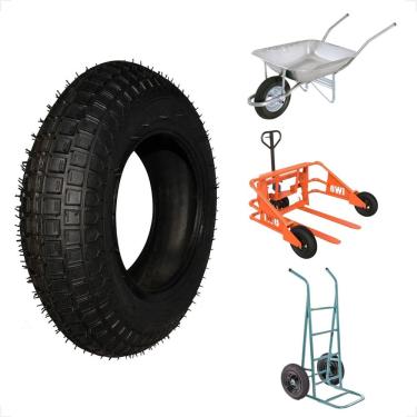 Imagem de Pneu Para Carriola Carrinho De Mão Carga Borracha 3.25 x 8 Resistente Reforçado Grosso