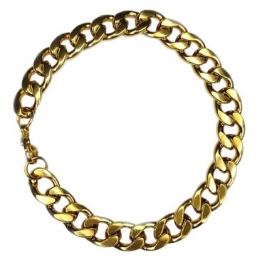 Imagem de Pulseira Masculina Grumet 1x1 Grossa 9.5mm 20cm Maciça Pesada Banhada a Ouro 18k Banho Triplo Italiano Exclusiva Le Essence