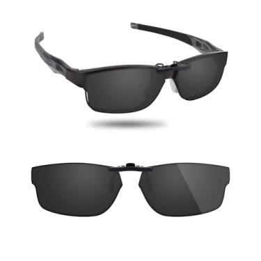 Imagem de Fiskr Óculos de sol polarizados de encaixe para Oakley Crosslink OX3128 53 x 18- Proteção UV - Ajuste universal Featherlight, Preto clássico, 53*18mm