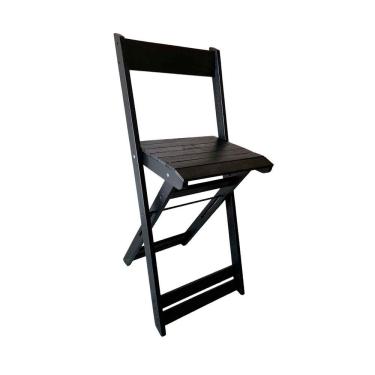 Imagem de Banqueta Para Area Gourmet Em Madeira Dobrável Para Bistrô Preto