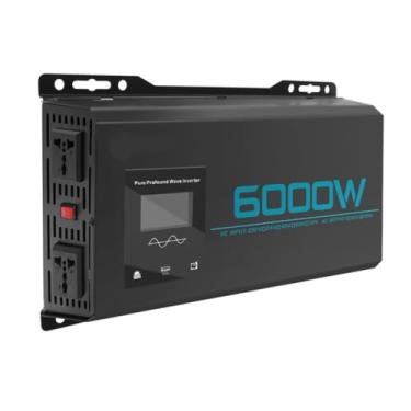 Imagem de 24V TO 220V,6000W Universal Dual Voltage Inversor de onda senoidal pura, DC 12V/24V 48V/60V/72V para AC 220V Power Converter Car com display LED para carro/RV Home Sistema Solar