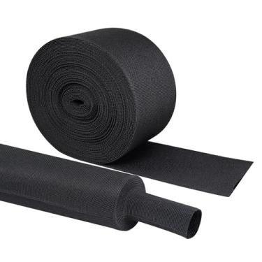 Imagem de Fourub Protetor de mangueira termorretrátil de 5 cm preto 2 em 1 mangueira de soldagem Tig capa de mangueira trançada retrátil resistente ao calor para mangueira hidráulica de tocha manga de bainha de