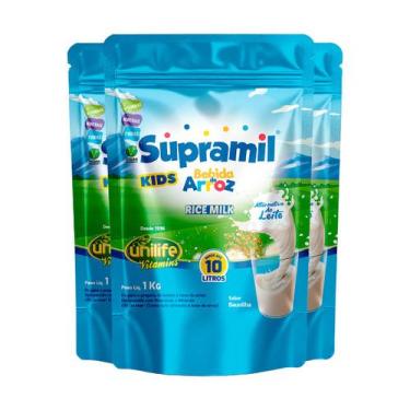 Imagem de Kit 3 Supramil Bebida de Arroz Kids Unilife 1Kg
