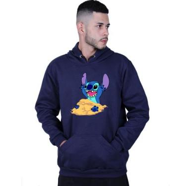Imagem de Moletom Unissex Canguru Lilo Stitch Areia - Lafre, Azul marinho, G